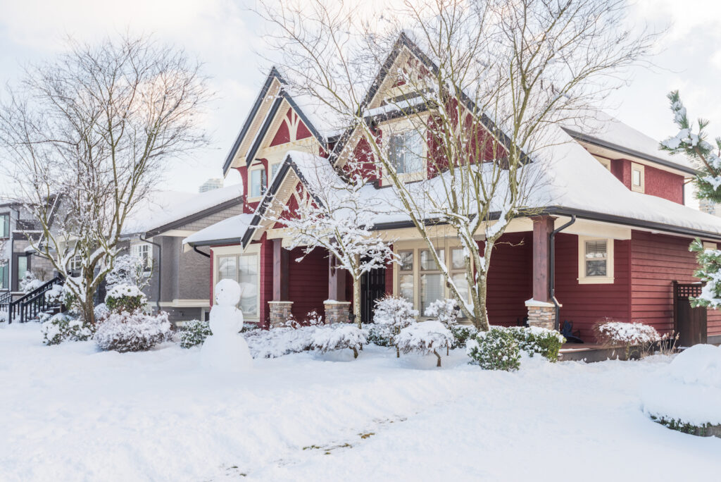 Snow-covered house